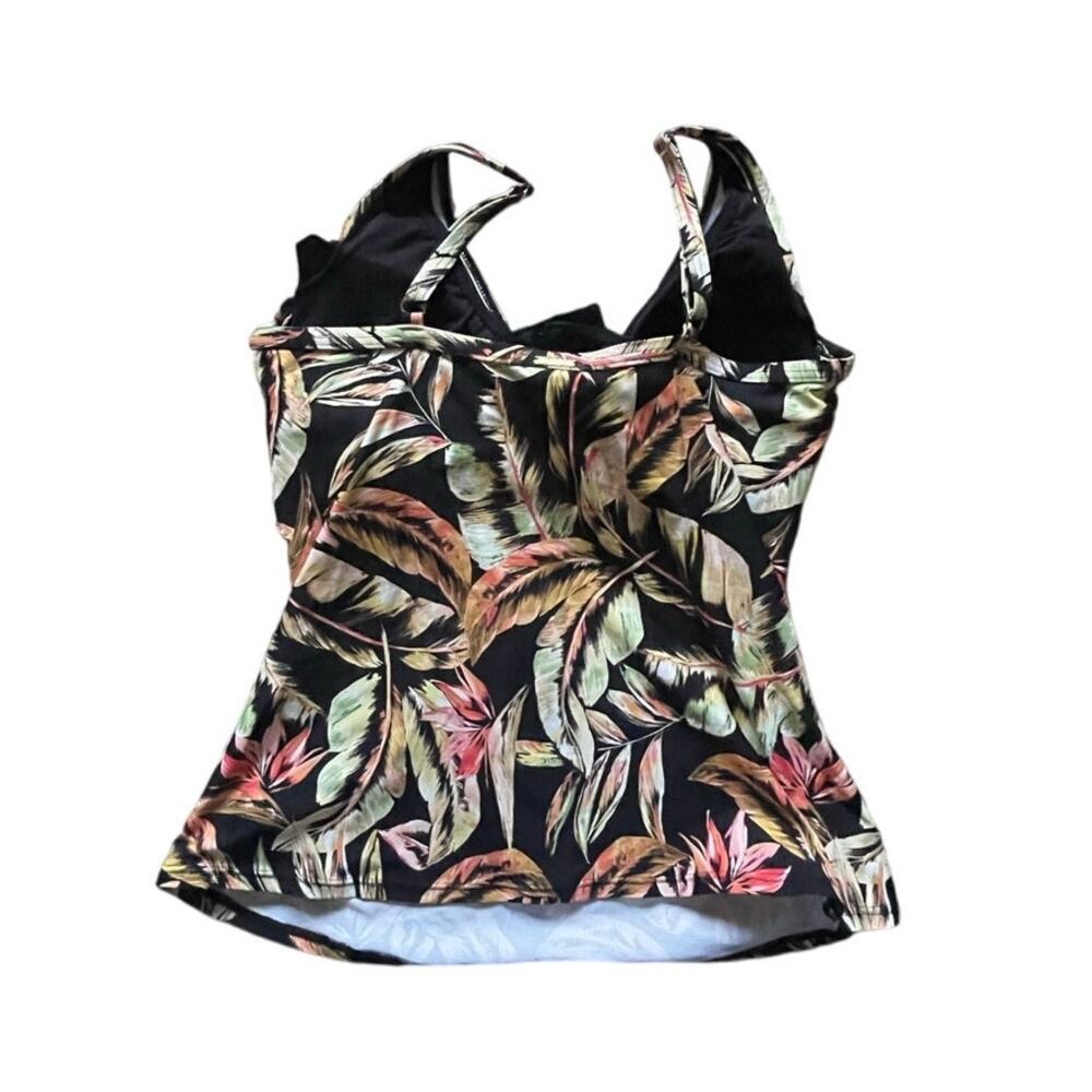 Sunsets Womens Black Floral Bra Underwire Tankini Size 36D Beach Vacation Flowy - Picture 2 of 7